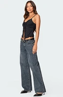 Edikted Landon Drawstring Split Front Top