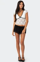 Edikted Avi Sheer Lace Top