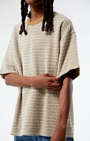 PacSun Brown Oversized Terry Striped T-Shirt