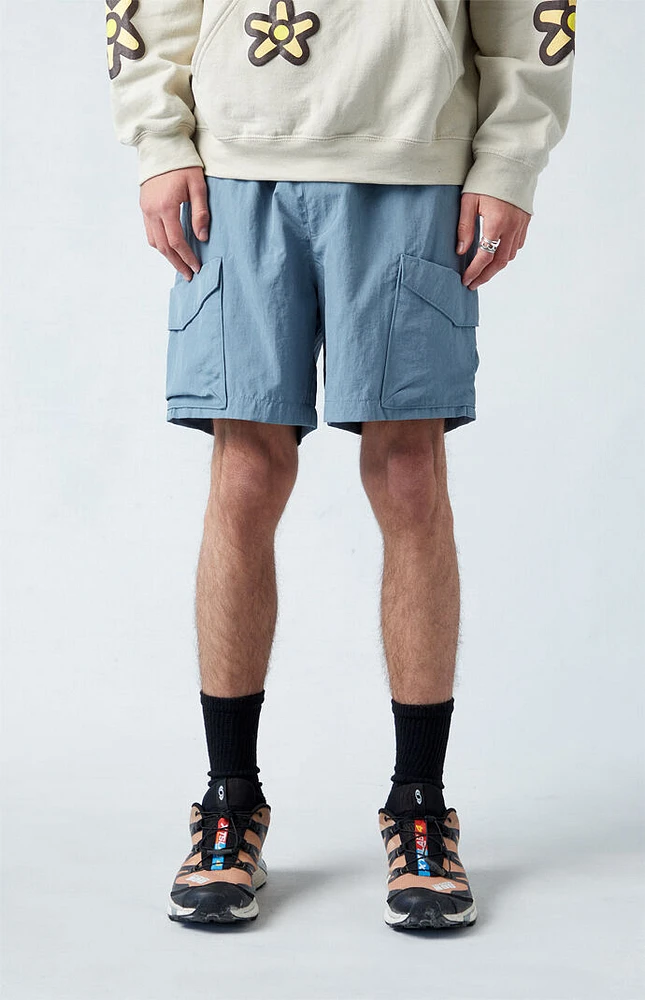 Nylon Blue Cargo Shorts