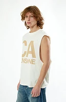 Pacsun Cream Sunshine Muscle Tank Top