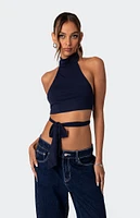 Edikted Hamlin Wrap Tie Crop Top