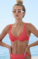 Rhythm Eco Terry Sands Stripe Underwire Bralette Bikini Top