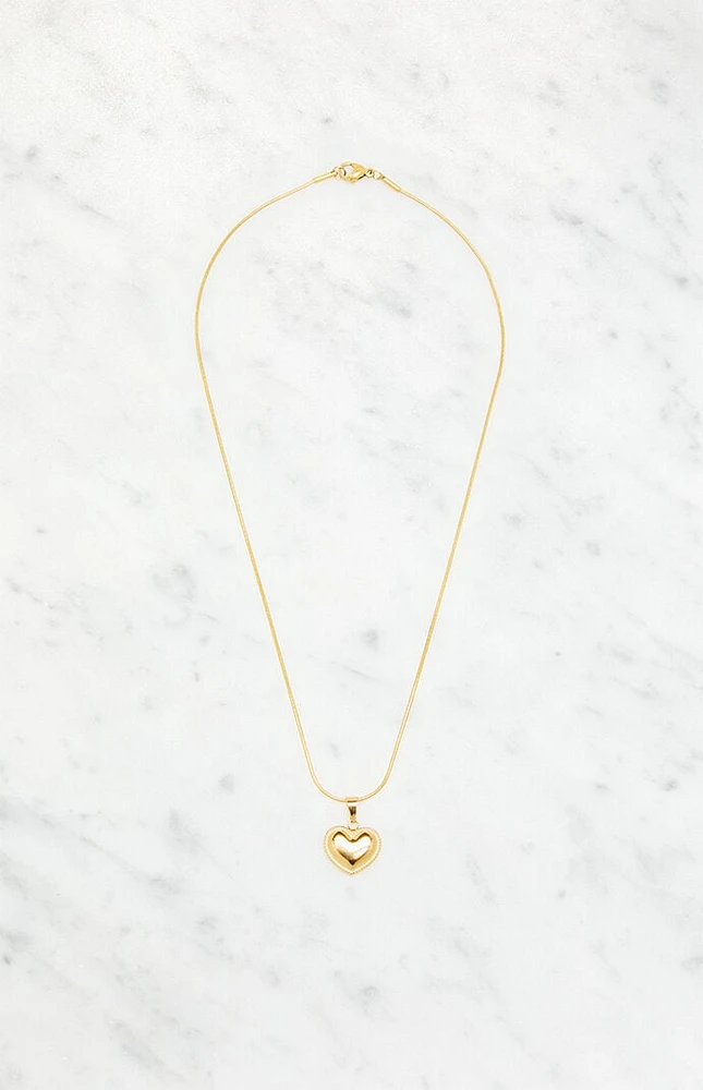 LA Hearts 14K Gold Plated Heart Necklace