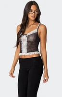 Edikted Polka Dot Sheer Mesh Tank Top