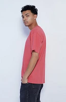 PS Basics Red Regular Solid T-Shirt