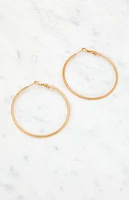 LA Hearts 14K Gold Plated Hoop Earrings