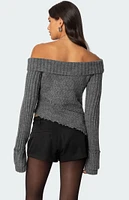 Edikted Mikkie Asymmetric Fold Over Knit Top