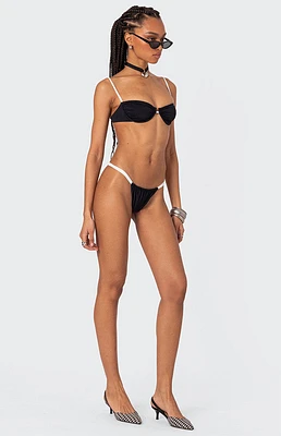 Edikted Leanna Contrast High Cut Bikini Bottom