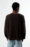 Pacsun Brown Textured Crew Neck Sweater