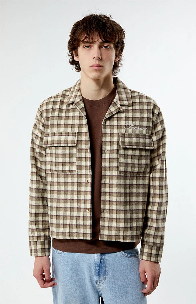 PacSun Cropped Plaid Flannel Shacket