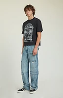 PacSun Light Indigo Baggy Carpenter Cargo Jeans