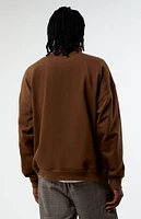 PacSun Eco Brown Solid Quarter Zip Sweatshirt