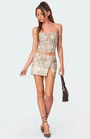 Edikted Lionne Printed Slit Mini Skirt