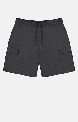 WeSC America Inc Black Linen Utility Cargo Shorts