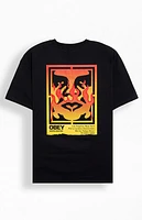 Obey Icon Stencil Flame T-Shirt