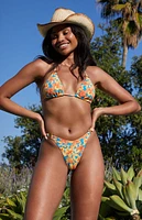 PacSun Floral Madeline Ribbed Triangle Bikini Top