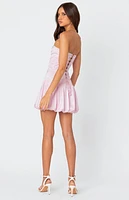 Edikted Bubble Skirt Satin Mini Dress