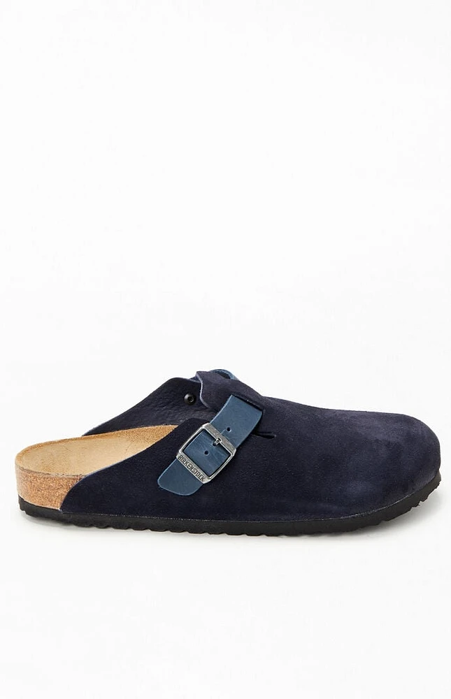 Birkenstock Boston Mixed Leather Clogs Midnight