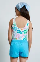 PacSun Kids Multi Hibiscus One Piece Swimsuit