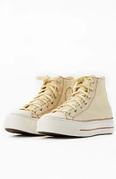 Converse Cream Chuck All Star Lift High Top Sneakers