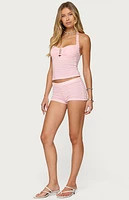 Edikted Lovina Textured Striped Halter Top