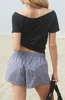 John Galt & White Gingham Keira Boxer Shorts