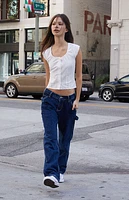 John Galt White Button Up Top