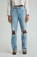 PacSun Light Indigo Ripped Knee Dad Jeans