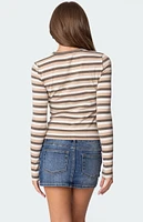 Edikted Sivan Striped Long Sleeve T-Shirt