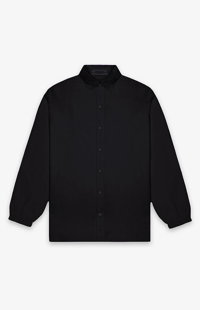 Fear of God Essentials Women's Overdye Black Denim Button Down Shirt