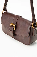 John Galt Brown Buckle Shoulder Bag