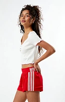 LA Hearts Pointelle Rose Short Sleeve Sweater