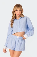Lea Cropped Button Up Shirt