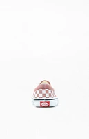 Vandal Kids Mauve & White Checker Classic Slip-On Shoes