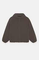 Fear of God Essentials Brown Military Nylon Hooded Bomber Jacket