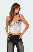 Edikted Eleanor Bra Detail Sheer Lace Top