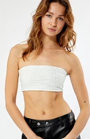 WEWOREWHAT Crystal Bandeau Top