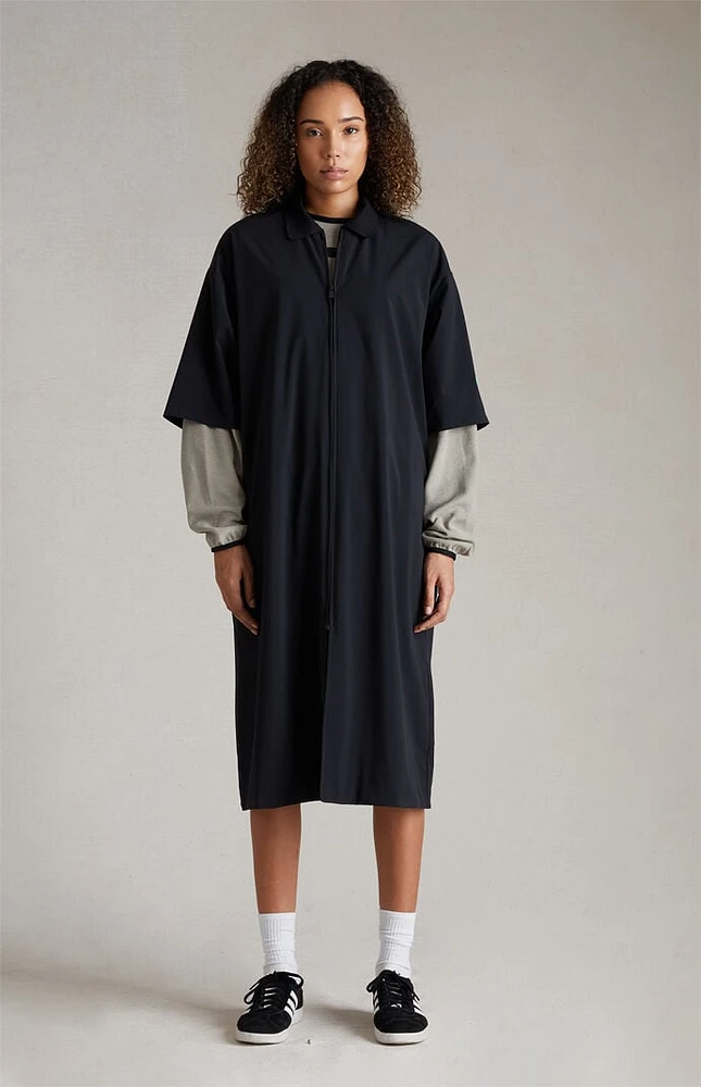 Fear of God Essentials Women's Jet Black Full Zip Polo Dress