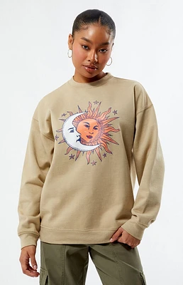Daisy Street Sun & Moon Crew Neck Sweatshirt