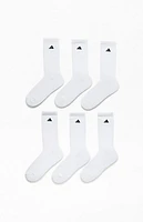 adidas 6 Pack White Crew Socks