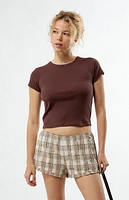 Your Favorite Plaid Ruffle Hem Shorts