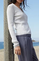 John Galt Silver Zoe Cable Knit Cardigan