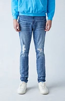 PacSun High Stretch Indigo Stacked Skinny Ripped Jeans