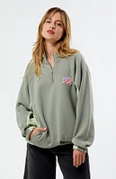 Daisy Street Half Zip Patch Sweatshirt