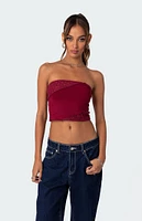 Edikted Lace Patchwork Tube Top