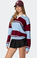 Edikted Kian Striped Polo Sweater