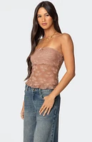 Edikted Ballet Sheer Lace Tube Top