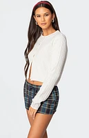Edikted Crisada Cable Knit Cardigan