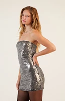 LA Hearts Strapless Sequin Mini Dress